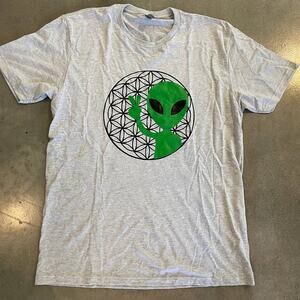 Next Level Apparel UFO green gray alien tshirt NEW unisex gender neutral large